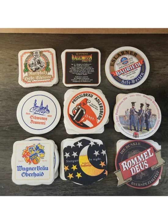 VTG German European Foreign Beer Cardboard Coasters Pub Bar Lot of 100 Assorted - Picture 3 of 7